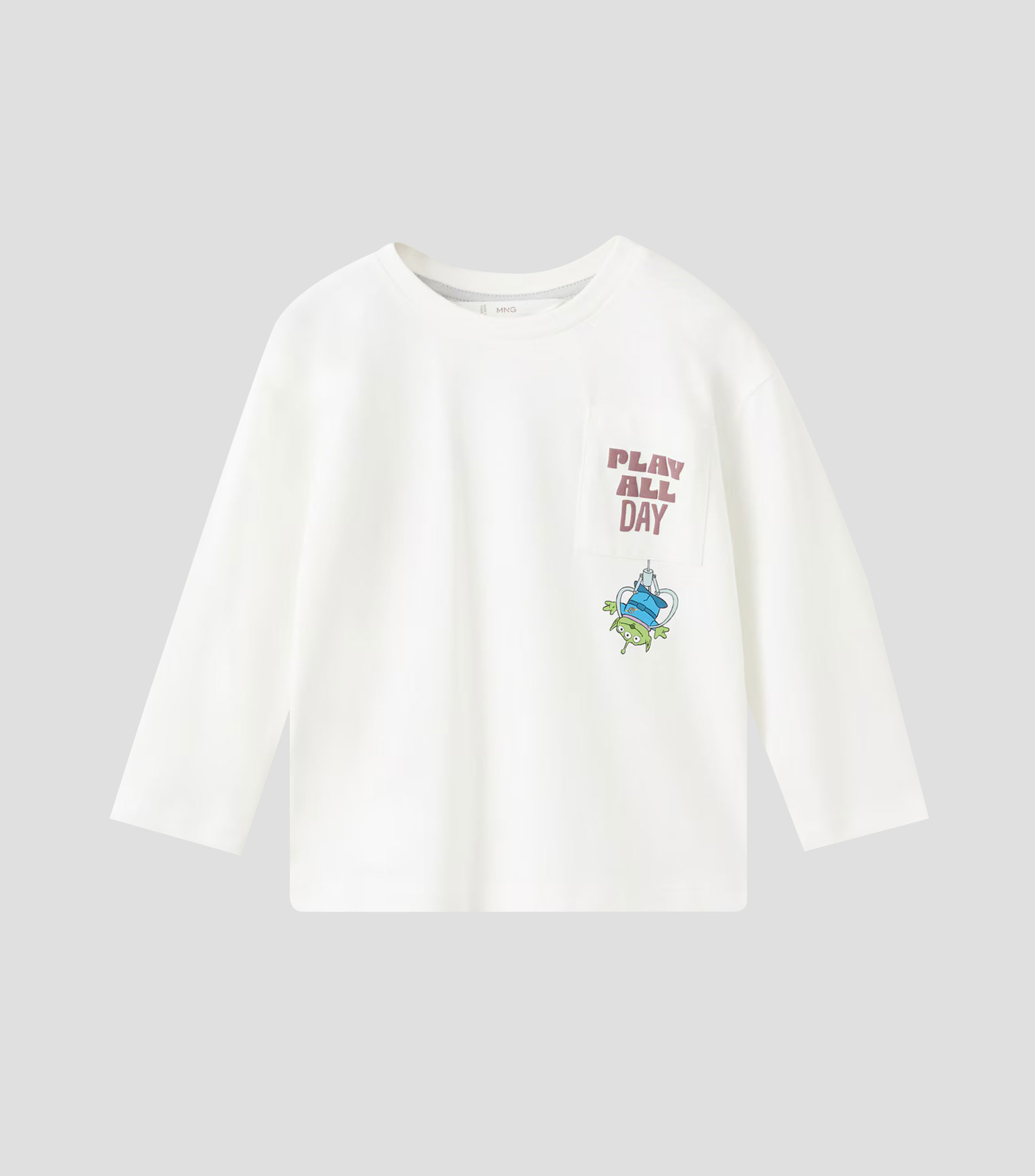 Playera cuello redondo manga larga estampada Niño